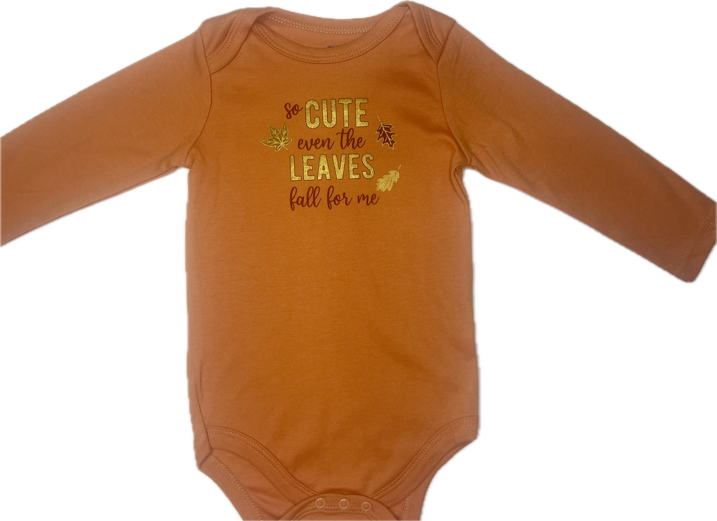 Body manga larga otoño naranja letras doradas cute 18 meses