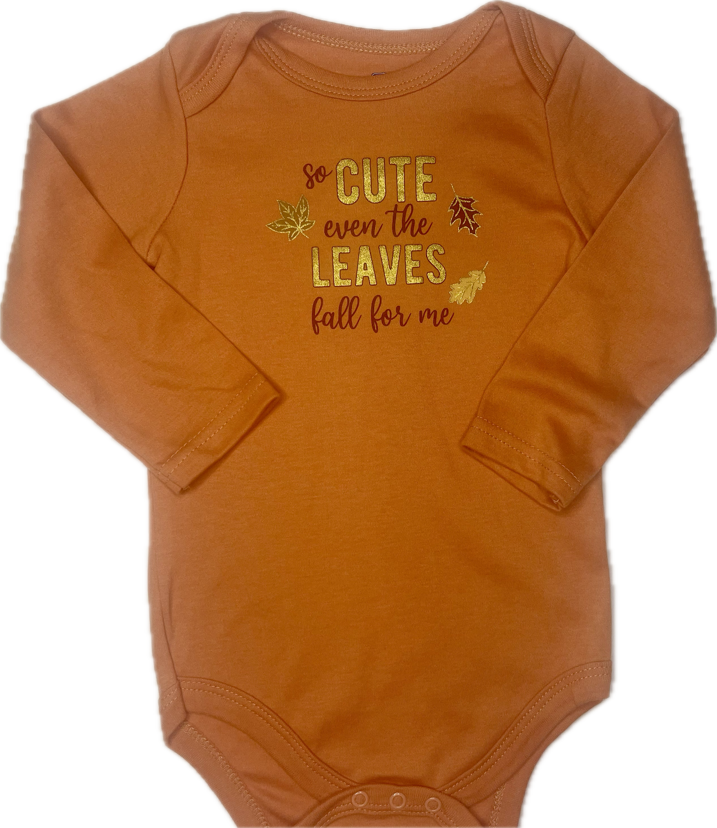 Body manga larga otoño naranja letras doradas cute 18 meses