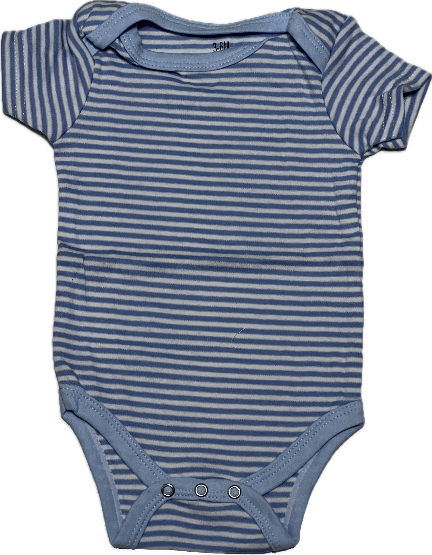 Body manga corta azul celeste con franjas blancas 3-6 meses
